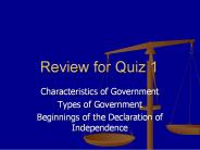 Review for Quiz 1