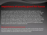 Importance of security guard SIA license