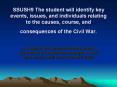 SSUSH9%20The%20student%20will%20identify%20key%20events,%20issues,%20and%20individuals%20relating%20to%20the%20causes,%20course,%20and%20consequences%20of%20the%20Civil%20War. PowerPoint PPT Presentation