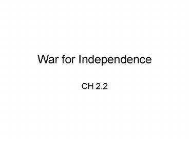 War for Independence