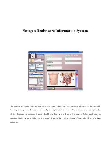 Nextgen Healthcare Information System