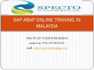 SAP ABAP ONLINE TRAINING IN MALAYSIA