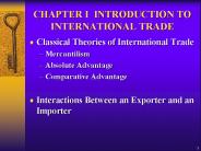 CHAPTER I INTRODUCTION TO INTERNATIONAL TRADE