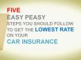 5 EASY PEASY STEPS YOU SHOULD FOLLOW TO GET THE LOWEST RATE ON YOUR CAR INSURANCE PowerPoint PPT Presentation