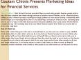 Gautam Chitnis Presents Marketing Ideas for Financial Services PowerPoint PPT Presentation
