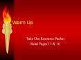 Warm Up PowerPoint PPT Presentation