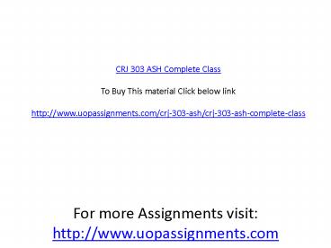 CRJ 303 ASH Complete Class