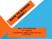 Back to School Night !