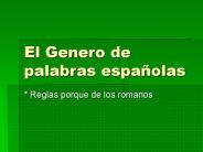 El Genero de palabras espa