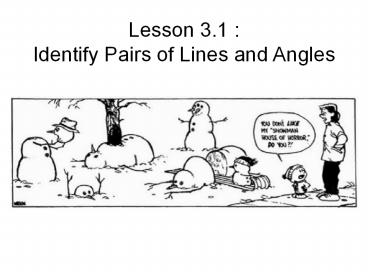 Lesson 3.1 : Identify Pairs of Lines and Angles
