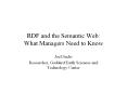 RDF and the Semantic Web: What Managers Need to Know PowerPoint PPT Presentation