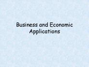 Business and Economic Applications