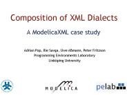Composition of XML Dialects