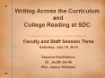 Writing Across the Curriculum and College Reading at SDC PowerPoint PPT Presentation