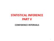 STATISTICAL INFERENCE PART V