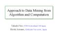 Approach to Data Mining from Algorithm and Computation PowerPoint PPT Presentation