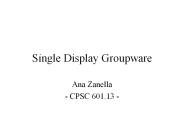 Single Display Groupware