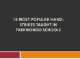 10 Most Popular Hand-Strikes Taught In Taekwondo Schools PowerPoint PPT Presentation