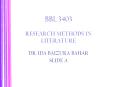 BBL 3403 RESEARCH METHODS IN LITERATURE PowerPoint PPT Presentation