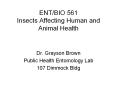 ENT/BIO%20561%20Insects%20Affecting%20Human%20and%20Animal%20Health PowerPoint PPT Presentation