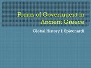 Forms of Government in Ancient Greece