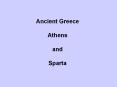Ancient Greece Athens  and Sparta PowerPoint PPT Presentation