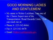 GOOD MORNING LADIES AND GENTLEMEN!
