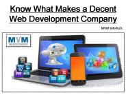 Know What Makes a Decent Web Development Company