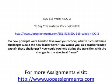 EDL 515 Week 4 DQ 2