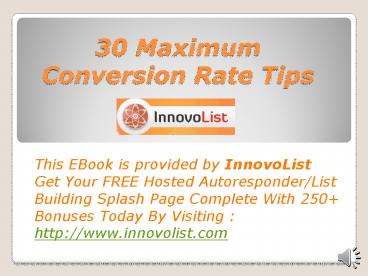 30 Maximum Conversion Rate Tips