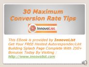 30 Maximum Conversion Rate Tips