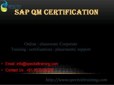 sap qm online training
