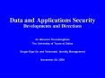 Data and Applications Security Developments and Directions PowerPoint PPT Presentation
