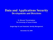 Data and Applications Security Developments and Directions