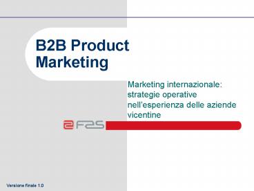 B2B Product Marketing