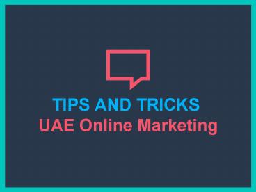 Dubai Tips for Marketing