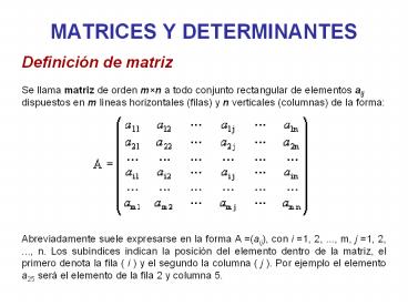 MATRICES Y DETERMINANTES