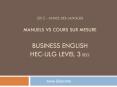 2012 - Annee des langues  MANuels vs cours sur mesure BUSINESS ENGLISH HEC-ULG LEVEL 3 SEG PowerPoint PPT Presentation
