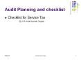 Audit Planning and checklist PowerPoint PPT Presentation