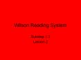 Wilson Reading System PowerPoint PPT Presentation