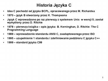 Historia Jezyka C
