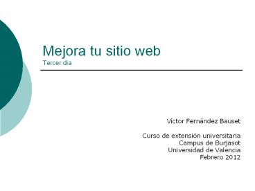 Mejora tu sitio web Tercer d