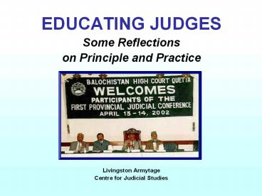 EDUCATING JUDGES