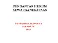 PENGANTAR HUKUM KEWARGANEGARAAN PowerPoint PPT Presentation