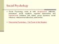 Social Psychology PowerPoint PPT Presentation
