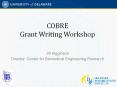 COBRE Grant Writing Workshop PowerPoint PPT Presentation