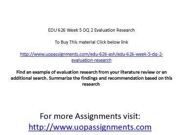 EDU 639 Week 5 DQ 2