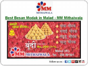 Best Besan Modak in Malad - MM Mithaiwala
