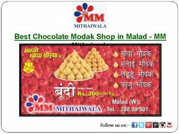 Best Chocolate Modak Shop in Malad - MM Mithaiwala