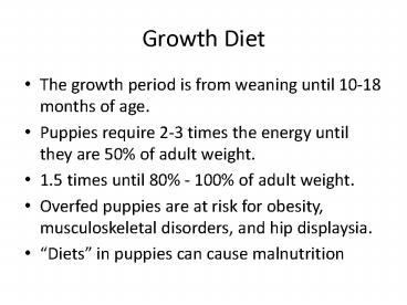Growth Diet